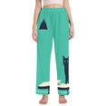 thumbnail image 1 of FORMRS Women's Pajama Pants with Pockets Soft Comfy Loungewear Sleep Bottom, Sizes S-2XL, Green Cat, 1 of 8