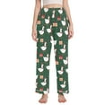 thumbnail image 1 of FORMRS Women's Pajama Pants with Pockets Soft Comfy Loungewear Sleep Bottom, Sizes S-2XL, Green Christmas Goose Pattern, 1 of 8