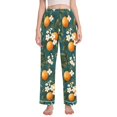 thumbnail image 1 of FORMRS Women's Pajama Pants with Pockets Soft Comfy Loungewear Sleep Bottom, Sizes S-2XL, Green Floral Orange, 1 of 8