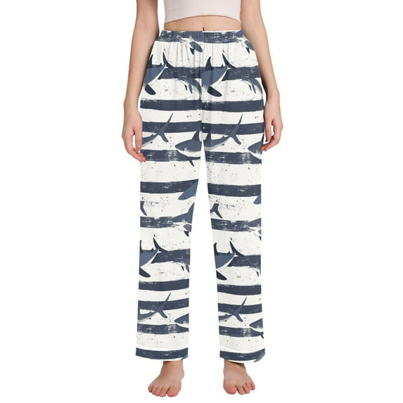 FORMRS Women's Pajama Pants with Pockets Soft Comfy Loungewear Sleep Bottom, Sizes S-2XL, Light Sharks