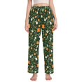 thumbnail image 1 of FORMRS Women's Pajama Pants with Pockets Soft Comfy Loungewear Sleep Bottom, Sizes S-2XL, Orange Flowers, 1 of 8