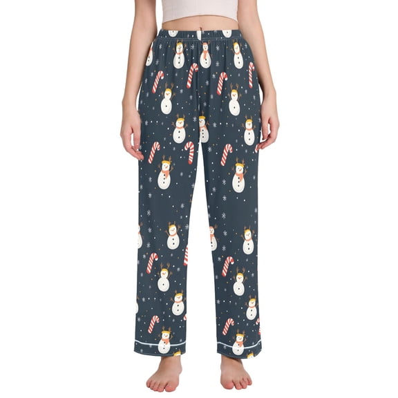 FORMRS Women's Pajama Pants with Pockets Soft Comfy Loungewear Sleep Bottom, Sizes S-2XL, Playful Winter