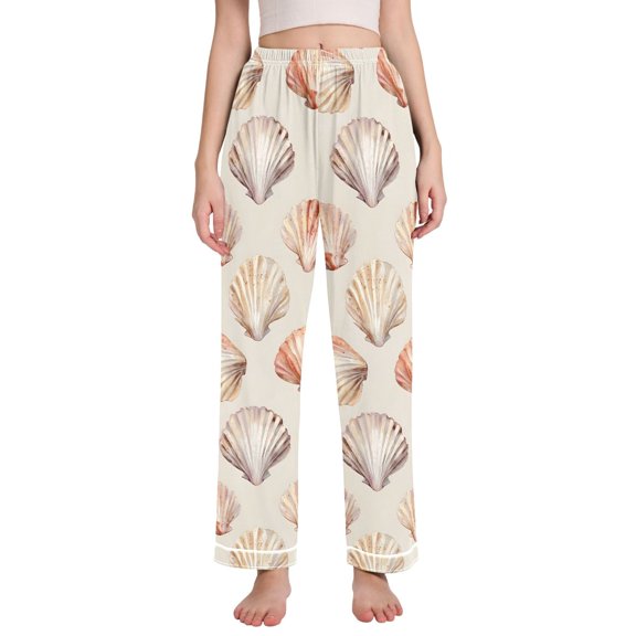 FORMRS Women's Pajama Pants with Pockets Soft Comfy Loungewear Sleep Bottom, Sizes S-2XL, Purple Seashell