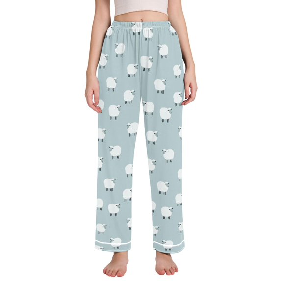 FORMRS Women's Pajama Pants with Pockets Soft Comfy Loungewear Sleep Bottom, Sizes S-2XL, Simple Sheep Pattern