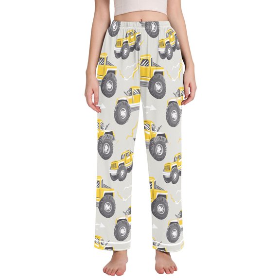 FORMRS Women's Pajama Pants with Pockets Soft Comfy Loungewear Sleep Bottom, Sizes S-2XL, Trucks Pattern