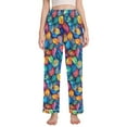 thumbnail image 1 of FORMRS Women's Pajama Pants with Pockets Soft Comfy Loungewear Sleep Bottom, Sizes S-2XL, Vibrant Art Leaves Pattern, 1 of 8