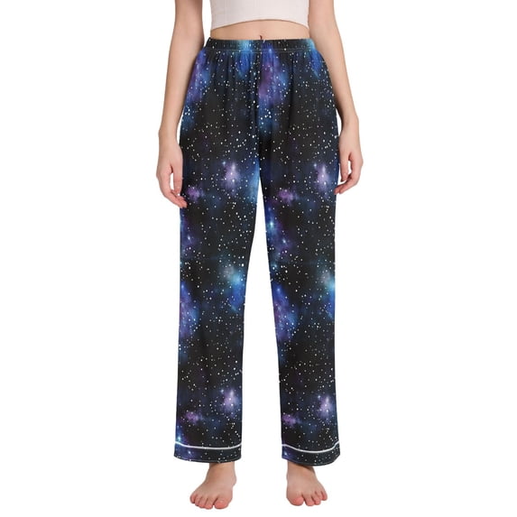 FORMRS Women's Pajama Pants with Pockets Soft Comfy Loungewear Sleep Bottom, Sizes S-2XL, Watercolor Galaxy