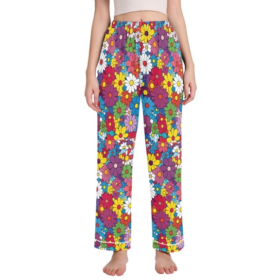 FORMRS Women's Pajama Pants with Pockets Soft Comfy Loungewear Sleep Bottom, Sizes S-2XL, Whimsical Floral