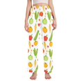 thumbnail image 1 of FORMRS Women's Pajama Pants with Pockets Soft Comfy Loungewear Sleep Bottom, Sizes S-2XL, White Vegetables Pattern, 1 of 8