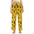 thumbnail image 1 of FORMRS Women's Pajama Pants with Pockets Soft Comfy Loungewear Sleep Bottom, Sizes S-2XL, Yellow Christmas Tree Pattern, 1 of 8