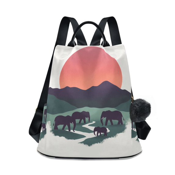 FORMRS Women's Travel Backpack Purse Anti-Theft Hidden Pockets Casual Shoulder Bag, Abstract Elephant