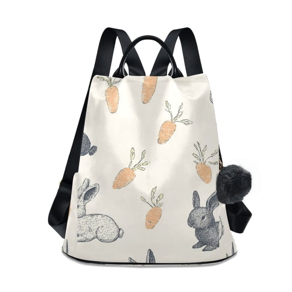 FORMRS Women's Travel Backpack Purse Anti-Theft Hidden Pockets Casual Shoulder Bag, Adorable Bunnies