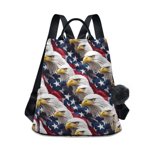 FORMRS Women's Travel Backpack Purse Anti-Theft Hidden Pockets Casual Shoulder Bag, American Eagle Pattern
