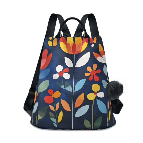 FORMRS Women's Travel Backpack Purse Anti-Theft Hidden Pockets Casual Shoulder Bag, Art Flowers