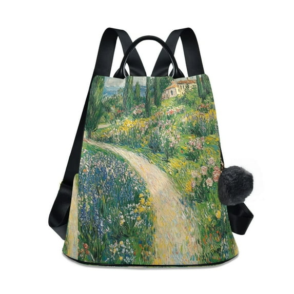 FORMRS Women's Travel Backpack Purse Anti-theft Hidden Pockets Casual Shoulder Bag, Art Garden Scene