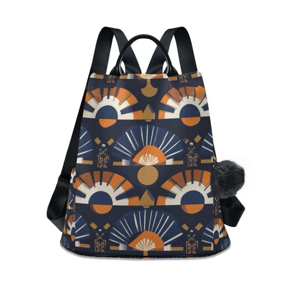 FORMRS Women's Travel Backpack Purse Anti-Theft Hidden Pockets Casual Shoulder Bag, Art Geometric Pattern