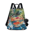 thumbnail image 1 of FORMRS Women's Travel Backpack Purse Anti-Theft Hidden Pockets Casual Shoulder Bag, Art Goldfish Bowl, 1 of 7