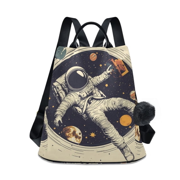 FORMRS Women's Travel Backpack Purse Anti-Theft Hidden Pockets Casual Shoulder Bag, Astronaut Floating