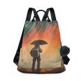 thumbnail image 1 of FORMRS Women's Travel Backpack Purse Anti-Theft Hidden Pockets Casual Shoulder Bag, Astronaut in Rain, 1 of 7