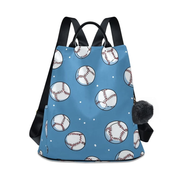 FORMRS Women's Travel Backpack Purse Anti-Theft Hidden Pockets Casual Shoulder Bag, Baseballs Pattern
