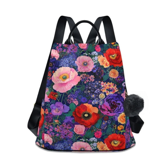 FORMRS Women's Travel Backpack Purse Anti-Theft Hidden Pockets Casual Shoulder Bag, Beautiful Floral Pattern