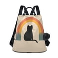 thumbnail image 1 of FORMRS Women's Travel Backpack Purse Anti-Theft Hidden Pockets Casual Shoulder Bag, Beige Cat Rainbow, 1 of 7