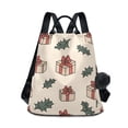 thumbnail image 1 of FORMRS Women's Travel Backpack Purse Anti-Theft Hidden Pockets Casual Shoulder Bag, Beige Christmas Gift Pattern, 1 of 7