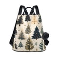 thumbnail image 1 of FORMRS Women's Travel Backpack Purse Anti-theft Hidden Pockets Casual Shoulder Bag, Beige Christmas Trees, 1 of 7