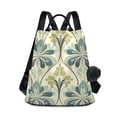 thumbnail image 1 of FORMRS Women's Travel Backpack Purse Anti-Theft Hidden Pockets Casual Shoulder Bag, Beige Floral Pattern, 1 of 7