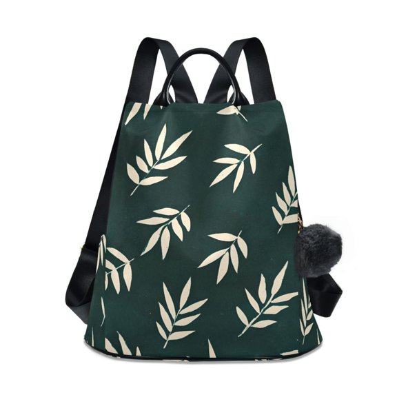 FORMRS Women's Travel Backpack Purse Anti-theft Hidden Pockets Casual Shoulder Bag, Beige Leaves