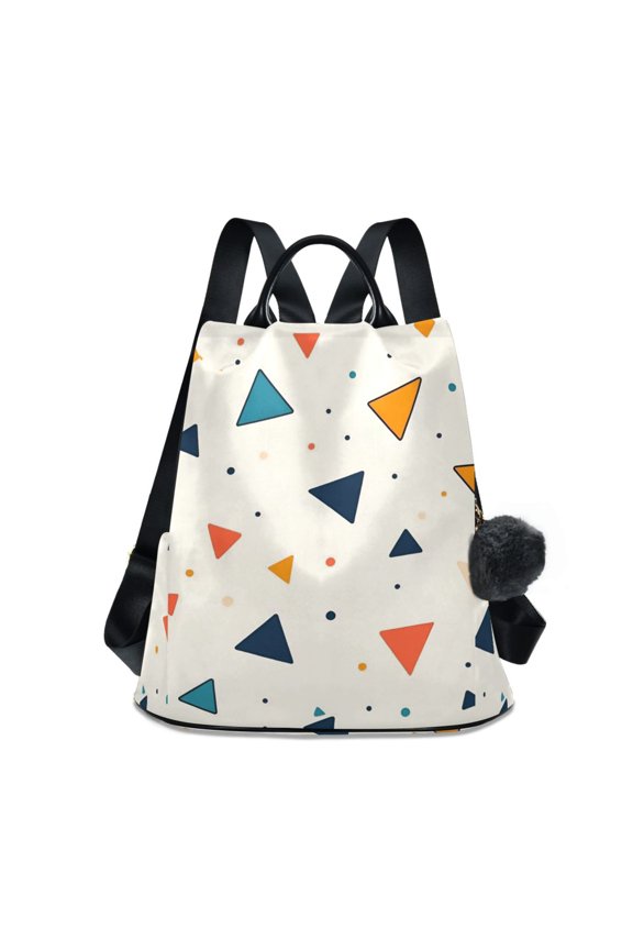 Women's Travel Backpack Purse Anti-theft Hidden Pockets Casual Shoulder Bag, Beige Simple Shapes