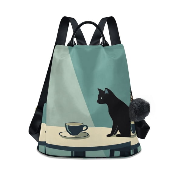 FORMRS Women's Travel Backpack Purse Anti-Theft Hidden Pockets Casual Shoulder Bag, Black Cat