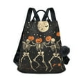 thumbnail image 1 of FORMRS Women's Travel Backpack Purse Anti-Theft Hidden Pockets Casual Shoulder Bag, Black Halloween Dancing Skeleton, 1 of 7