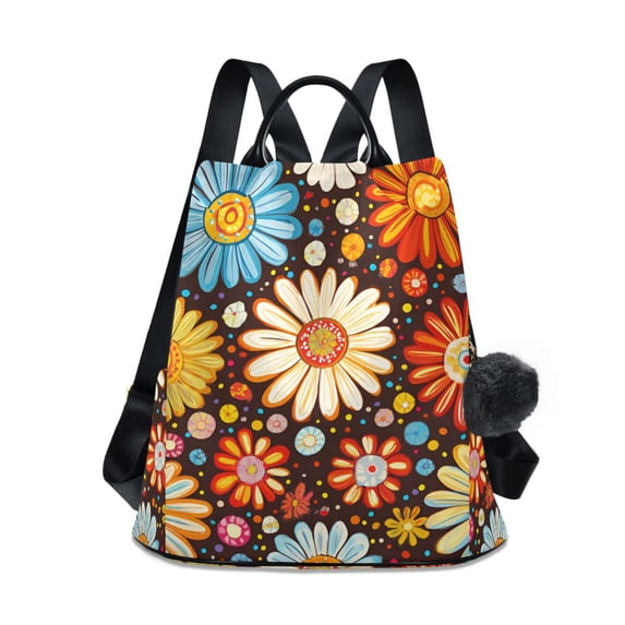 FORMRS Women's Travel Backpack Purse Anti-Theft Hidden Pockets Casual Shoulder Bag, Blooming Flowers