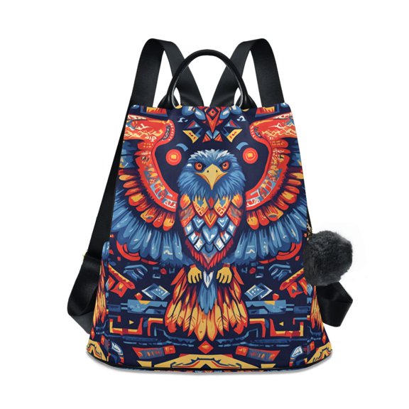 FORMRS Women's Travel Backpack Purse Anti-Theft Hidden Pockets Casual Shoulder Bag, Blue Abstract Eagle