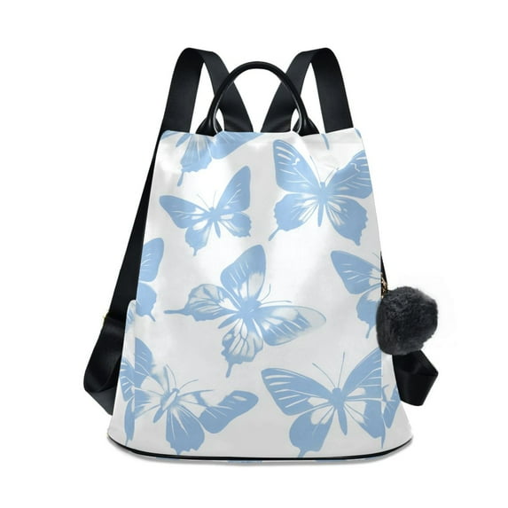 FORMRS Women's Travel Backpack Purse Anti-theft Hidden Pockets Casual Shoulder Bag, Blue Butterfly