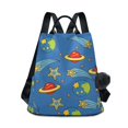 thumbnail image 1 of FORMRS Women's Travel Backpack Purse Anti-theft Hidden Pockets Casual Shoulder Bag, Blue Cartoon Galaxy, 1 of 7