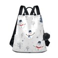 thumbnail image 1 of FORMRS Women's Travel Backpack Purse Anti-theft Hidden Pockets Casual Shoulder Bag, Blue Cartoon Snowmen, 1 of 7