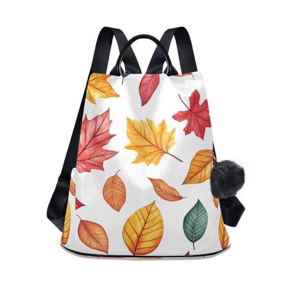 FORMRS Women's Travel Backpack Purse Anti-theft Hidden Pockets Casual Shoulder Bag, Blue Leaves