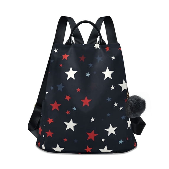 FORMRS Women's Travel Backpack Purse Anti-Theft Hidden Pockets Casual Shoulder Bag, Blue Stars Pattern