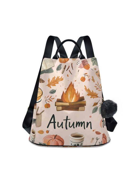 Women's Travel Backpack Purse Anti-Theft Hidden Pockets Casual Shoulder Bag, Campfire Pattern