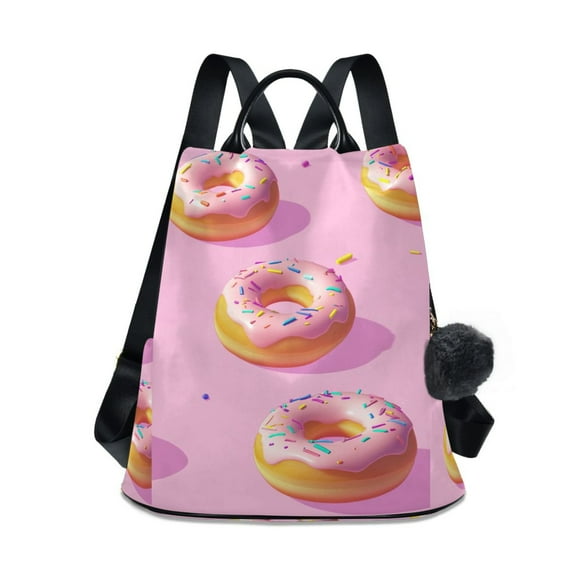 FORMRS Women's Travel Backpack Purse Anti-theft Hidden Pockets Casual Shoulder Bag, Cartoon Doughnuts