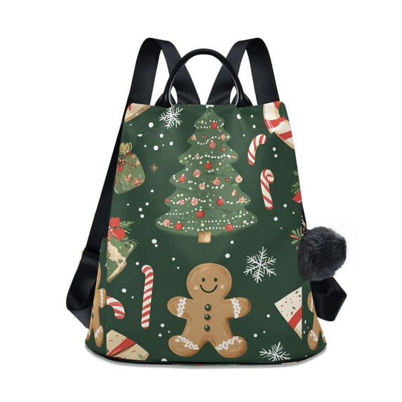 FORMRS Women's Travel Backpack Purse Anti-Theft Hidden Pockets Casual Shoulder Bag, Christmas Gift Pattern