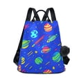 thumbnail image 1 of FORMRS Women's Travel Backpack Purse Anti-Theft Hidden Pockets Casual Shoulder Bag, Colorful Cartoon Planets, 1 of 7