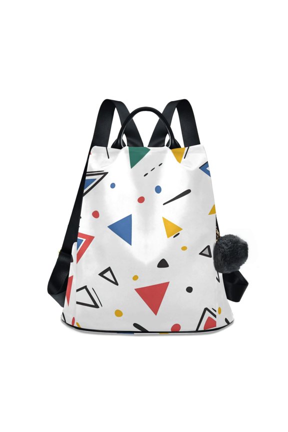 Women's Travel Backpack Purse Anti-theft Hidden Pockets Casual Shoulder Bag, Colorful Geometric