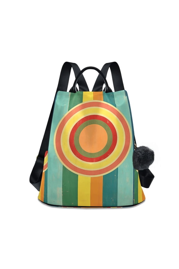 Women's Travel Backpack Purse Anti-theft Hidden Pockets Casual Shoulder Bag, Colorful Stripes