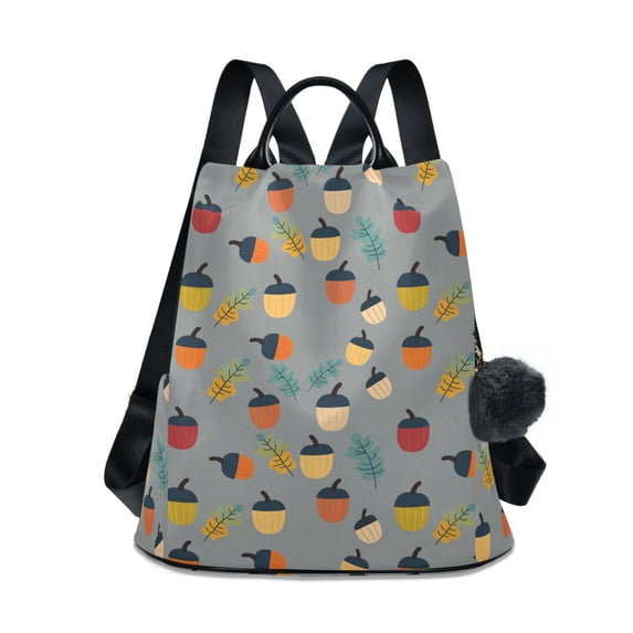 FORMRS Women's Travel Backpack Purse Anti-Theft Hidden Pockets Casual Shoulder Bag, Cute Acorns Pattern