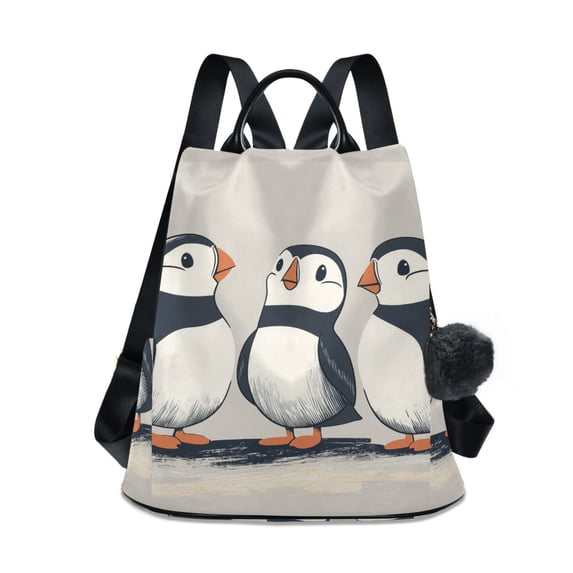 FORMRS Women's Travel Backpack Purse Anti-Theft Hidden Pockets Casual Shoulder Bag, Cute Puffin