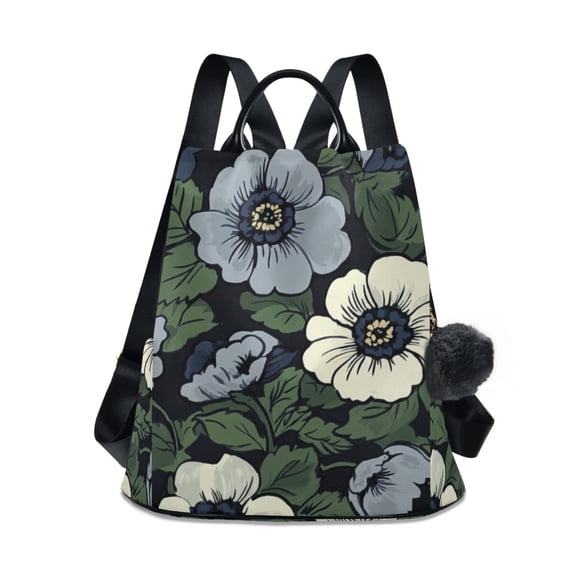 FORMRS Women's Travel Backpack Purse Anti-Theft Hidden Pockets Casual Shoulder Bag, Dark Floral