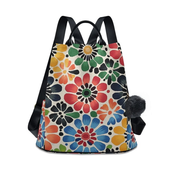 FORMRS Women's Travel Backpack Purse Anti-theft Hidden Pockets Casual Shoulder Bag, Dark Floral